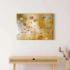 Bricoflor Goldenes Bild Mit Blumen Abstrakt Kunst Leinwand Bild In Gemälde Optik Mit Abstrakter Malerei Kunstdruck Wandbild Ideal Für Wohnzimmer