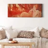 Discount Bricoflor Jugendstil Wandbild In Orange Ausgefallenes Leinwand Bild Der 20Er Jahre Schlafzimmer Leinwandbild Mit Frauen Motiv Im Art Nouveau Stil