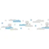 Bricoflor Kinderzimmer Bordüre Selbstklebend Baby Tapete mit Wolken Grau Hellblau Kinder Bordüre Ideal für Babyzimmer Von Jungen