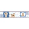 Bricoflor Kinderzimmer Tapeten Bordüre mit Teddy Bär Babyzimmer Bordüre in Blau und Beige Selbstklebende Tapetenborte Kariert