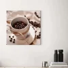 Discount Bricoflor Leinwand Bild Mit Kaffee Motiv Kaffeetassen Bild In Weiß Und Braun Küchenbild Mit Kaffeebohnen Als Wand Deko Für Cafés
