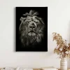 Bricoflor Leinwand Mit Löwe Schwarz Weißes Leinwandbild Mit Löwe Ideal Für Schlafzimmer Und Wohnzimmer Tier Wandbild Im Hochformat