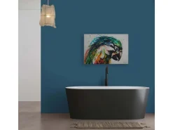 Bricoflor Leinwandbild Mit Papagei Gemalt Kunst Wandbild Mit Vogel Für Kinderzimmer Und Büro Bild Farbverlauf In 90 X 60 Cm
