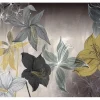 Hot Bricoflor Lilien Tapete Grafisch Vlies Fototapete mit Blumen in Grau Gold Ideal für Wohnzimmer und Schlafzimmer Florale Vliestapete Ausgefallen