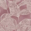 Bricoflor Malve Tapete mit Blätter Muster Skandinavische Vliestapete in Leinenoptik Tapete in Mauve für Wohnzimmer