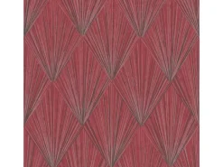 New Bricoflor Metallic Tapete Rot Silber Grau Art Deco Vliestapete Edel für Wohnzimmer und Schlafzimmer Vlies Mustertapete in Dunkelrot im 20er Jahre Stil