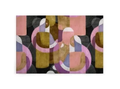 Bricoflor Mid Century Bild Rosa Gold Lila Leinwandbild Abstrakte Kunst Mit Menschen Retro Leinwand 120 X 80 Cm Für Wohnzimmer