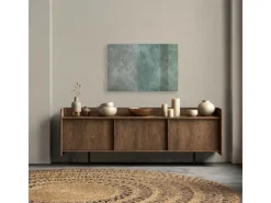 New Bricoflor Minimalist Wandbild In Betonoptik Deko Bild Mit Streifen Grau Grün Leinwandbild Skandinavisch Für Büro In 90 X 60 Cm