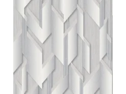 Bricoflor Moderne Tapete für Schlafzimmer in Grau Silber Geometrische Vliestapete mit 3D Metallic Effekt Vlies Mustertapete in Hellgrau