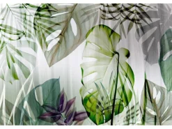 Sale Bricoflor Monstera Tapete Transparent Tropische Blätter Vliestapete in Grün Weiß Grau Vlies Fototapete mit Palmenblättern für Wohn und Schlafzimmer