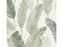 Clearance Bricoflor Palmen Tapete aus Vlies Moderne Wandtapete mit Palmenblättern in Weiß Hellgrün Ideal für Schlafzimmer und Badezimmer