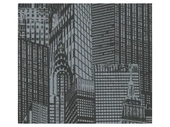 Bricoflor Schwarze Tapete Selbstklebend Modernes Tapeten Panel Ideal für Schlafzimmer und Küche Wolkenkratzer Vliestapete mit Vinyl