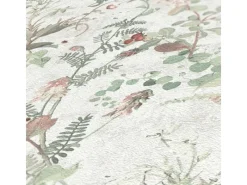 Hot Bricoflor Schwedische Tapete mit Blumen in Weiß Grün Rot Vintage Blumentapete Skandinavisch Ideal für Wohnzimmer und Bad