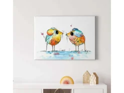 Hot Bricoflor Süße Maus Bild Bunt Leinwand Bild Mit Mäusen In Moderner Kunst Stil Für Kinderzimmer Und Küche Buntes Wandbild Mit Tieren In Aquarell Optik