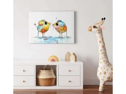 Hot Bricoflor Süße Maus Bild Bunt Leinwand Bild Mit Mäusen In Moderner Kunst Stil Für Kinderzimmer Und Küche Buntes Wandbild Mit Tieren In Aquarell Optik