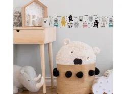 Bricoflor Selbstklebende Bordüre für Kinderzimmer Monster Tapete in Bunt Ideal für Jungen und Mädchen Tapetenbordüre aus Vlies für Kinder