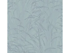 Best Bricoflor Skandinavische Tapete Mit Binsengras Design Vlies Mustertapete In Grau Blau Moderne Vliestapete Mit Blätter Muster