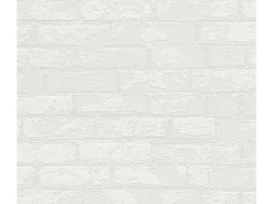 Bricoflor Steintapete in 3D Optik Weiß überstreichbare Tapete in Steinoptik Vlies Strukturtapete zum überstreichen