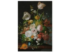 Hot Bricoflor Stillleben Blumen Auf Schwarzem Hintergrund Gemälde Leinwandbild Mit Blumenstrauß Im Vintage Stil In 80 X 120 Cm