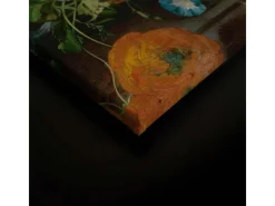 Hot Bricoflor Stillleben Blumen Auf Schwarzem Hintergrund Gemälde Leinwandbild Mit Blumenstrauß Im Vintage Stil In 80 X 120 Cm