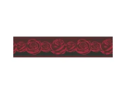 Outlet Bricoflor Tapeten Bordüre mit Rosen für Schlafzimmer Romantische Tapetenbordüre mit Rosenmuster aus Papier Florale Tapetenborte in Rot und Schwarz