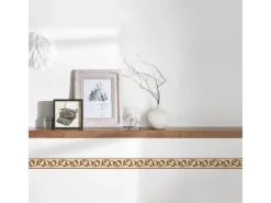 Discount Bricoflor Tapeten Bordüre im Mediterranen Stil Ornament Tapetenborte für Wohnzimmer und Esszimmer Selbstklebende Bordüre in Terracotta und Rot