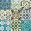 Clearance Bricoflor Türkise Tapete in Fliesenoptik Orientalische Mosaik Tapete Ideal für Küche und Wohnzimmer Boho Vliestapete im Vintage Stil