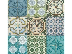 Clearance Bricoflor Türkise Tapete in Fliesenoptik Orientalische Mosaik Tapete Ideal für Küche und Wohnzimmer Boho Vliestapete im Vintage Stil