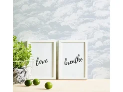 Hot Bricoflor Vlies Babytapete Grau Weiß Kinder und Schlafzimmer Tapete mit Wolken Gezeichnet Skandinavische Vlies Mustertapete mit Himmel in Hellgrau