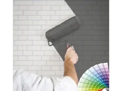 New Bricoflor Vlies Steintapete überstreichbar Tapete in Steinoptik Weiß Ideal für Küche und Flur Weiße Mauertapete zum überstreichen