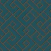 Bricoflor Vliestapete in Petrol Gold Art Deco Tapete Der 20er Jahre für Schlaf und Wohnzimmer Vlies Mustertapete Asiatisch mit Geometrischem Muster