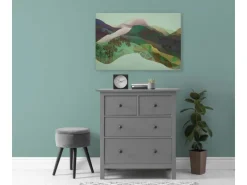 Best Bricoflor Wandbild Grün Abstrakt Leinwandbild Berge In Neonfarben Modernes Bild Für Wohnzimmer Und Schlafzimmer In 90 X 60 Cm