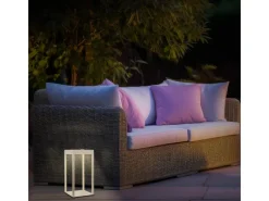 Discount Brilo LED Laterne Luca Touch Dimmbar IP44 Spritzwassergeschützt Beige