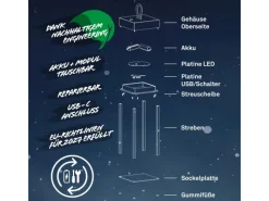 Discount Brilo LED Laterne Luca Touch Dimmbar IP44 Spritzwassergeschützt Beige