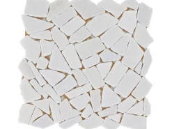 Best Bruchmosaikmatte Carrara Polygonal Weiß 30,5 cm x 30,5 cm