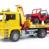 Bruder Spielzeug MAN TGA Abschlepp-LKW mit Geländewagen