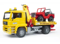 Bruder Spielzeug MAN TGA Abschlepp-LKW mit Geländewagen