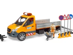 Best Bruder Spielzeug MB Sprinter Kommunal mit Fahrer, Zubehör, Licht und Sound