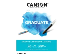 CANSON Graduate Aquarellpapier Fein A3 Naturweiß 20 Blatt