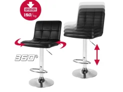 CCLIFE 2er Set Barhocker Hocker Höhenverstellbar 62cm-82cm