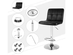 CCLIFE 2er Set Barhocker Hocker Höhenverstellbar 62cm-82cm