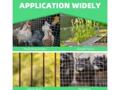 CCLIFE Hühnerzaun Geflügelnetz 6.3mm Maschenweite 50cm Höhe 5m Länge Verzinkt Silber