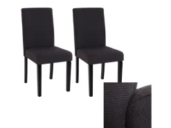 Discount CHEFGASTRO Esszimmerstuhl 2er-Set Klassisch & Zeitlos 90x43x56cm Sitzhöhe 45cm Textil Dunkle Beine Schwarz