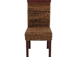 CHEFGASTRO Esszimmerstuhl 2er-Set Korbstuhl Stuhl Bananengeflecht 93x47x43cm Sitzhöhe 47cm Hell Ohne Kissen