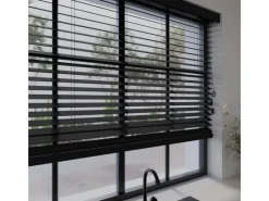 Cocoon Home Concepts Holz Jalousien 90 x 240 50mm Lamellen Schwarz