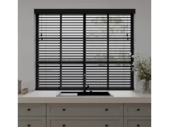 Cocoon Home Concepts Holz Jalousien 180 x 175 50mm Lamellen Schwarz