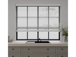 Cocoon Home Concepts Holz Jalousien 120 x 130 50mm Lamellen Weiß
