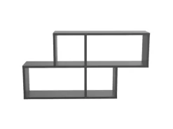 Online Coemo Wandregal Ernie Anthrazit 100x20x53cm aus Holz mt 4 Fächern