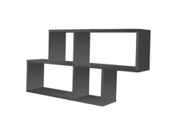 Online Coemo Wandregal Ernie Anthrazit 100x20x53cm aus Holz mt 4 Fächern