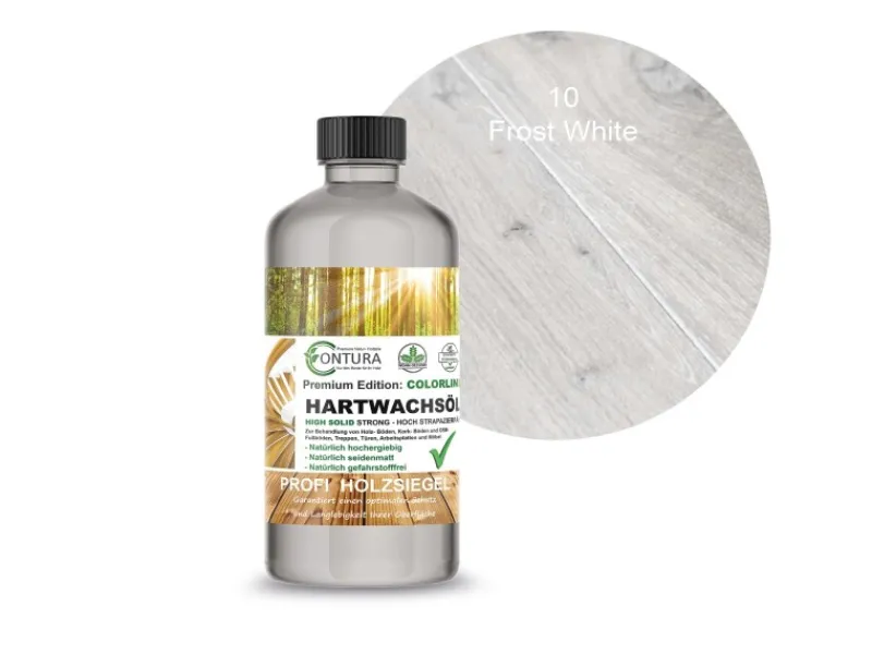 Clearance CONTURA Hartwachsöl Colorline FARBIG Fußbodenöl Parkettöl Möbelöl Holzöl 250ml 10 Frost White
